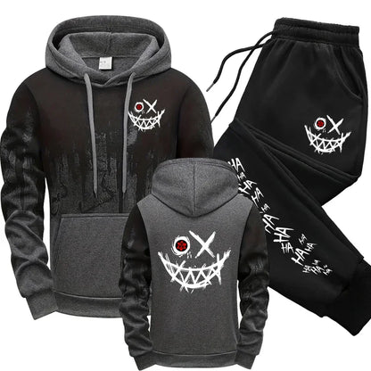 Autumn Winter Male Daily Casual Sports Jogger Suit 2025 Urban Fashion Hoodies Sportswear Men's Set Hooded Sweatshirts Sweatpants