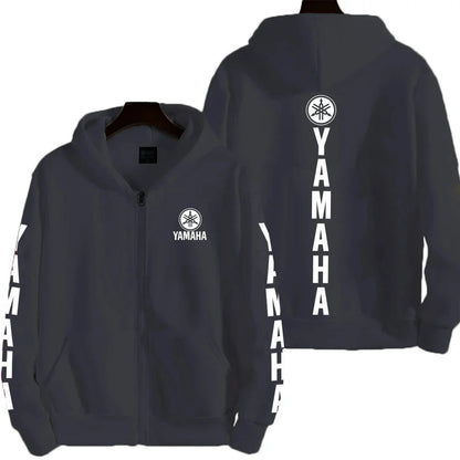 Men's YAMAHA Zipper Hoodie Long Sleeve Motorcycle Racing Printed Hoodie Sportswear Casual Street Couple Jacket with Pocket