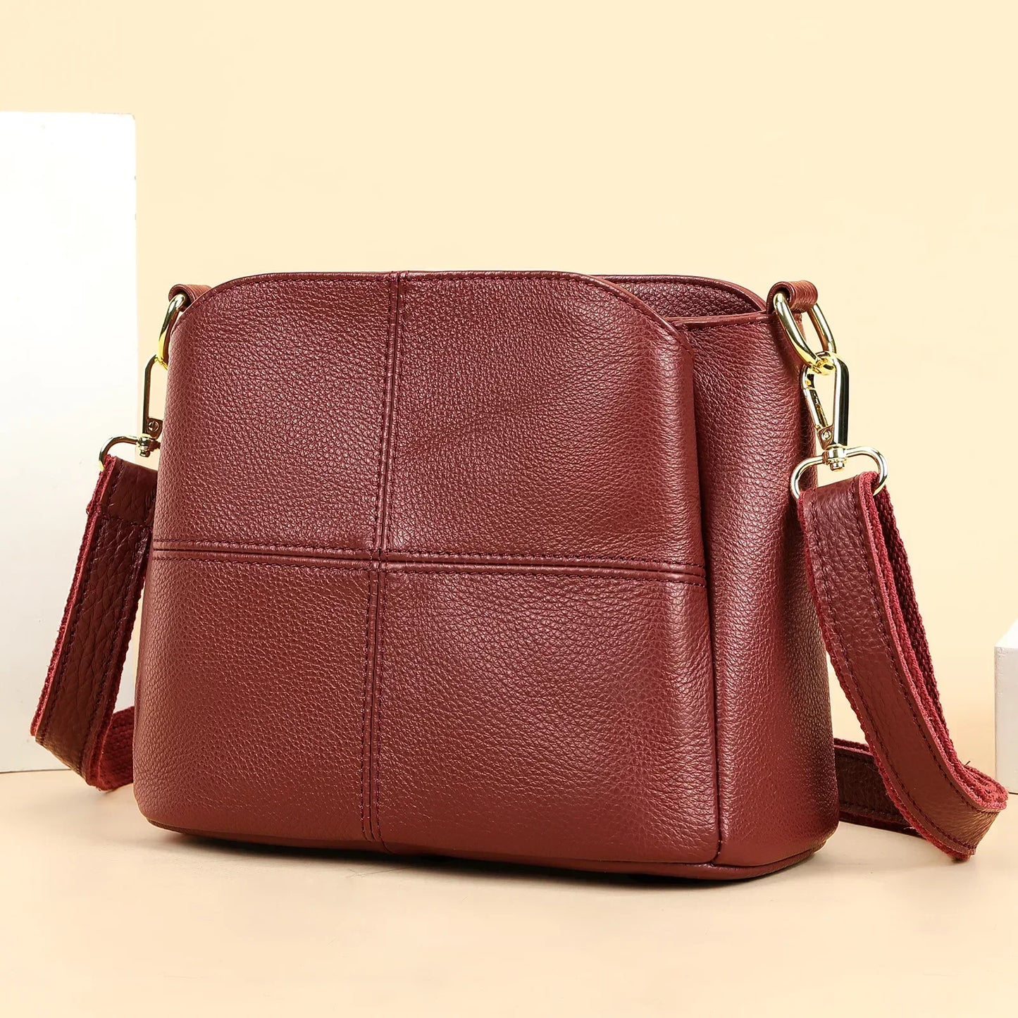 Genuine Leather Women Underarm Bag Versatile Shoulder Handbag Luxury Cowhide Female Crossbody Bag