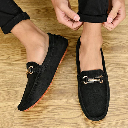 Men Fashion Luxury Leisure Leather Loafers Shoes Slip on Soft Comfortable Non-slip Driving for Men