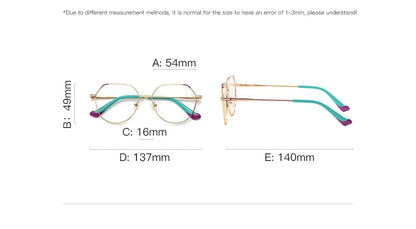 Metal Myopia Prescription Glasses Hyperopia Reading Glasses Women Anti Blue Light Computer  Glasses Optical Glasses Frame