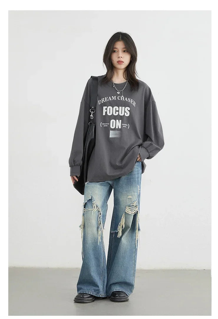 Women Jeans Fashion Casual Loose High Waisted Wide Leg Denim Pants Streetwear Female Trousers Spring Autumn New 2026