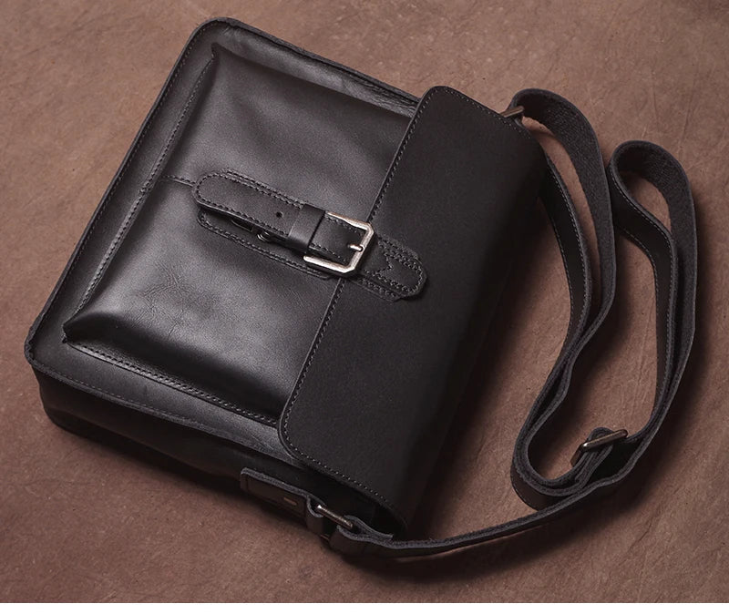 Luxury Brand Genuine Leather Shoulder Bag Men Crazy Horse Cowhide Messenger Bag Women Retro Crossbody Bag Trend Satchel Bag