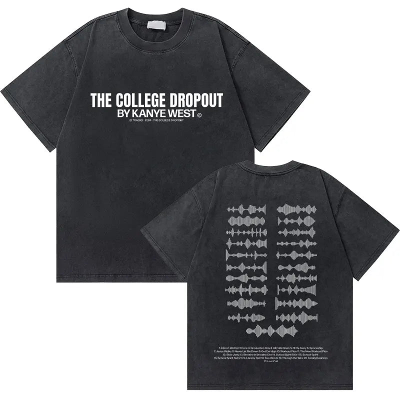 Washed Vintage Rapper Kanye West Graphic T-shirts THE LIFE OF PABLO Cover Print Tshirt Men Hip Hop Fashion Oversized T Shirts
