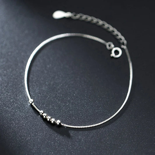 Bracelet de chaîne à perles de charme simple nouveau design 2020 pour femmes, bijoux fins en argent sterling 925, cadeau