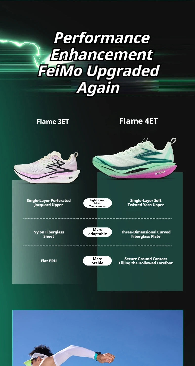 Flame 4 ET Men's Running Shoes Racing Marathon Shock-absorbing Rebound Breathable Cushioning Male Sneakers 672612223