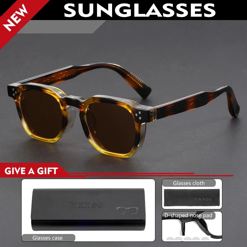 New Fashion Personalized Simple Geometric Design Polarized Sunglasses UV Protection Customizable Prescription  1045