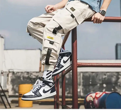 Mens Summer Army Green Loose Pant Joggers Pants Men Cargo Pants Hip Hop Casual Pockets Sweatpants Male Fashion Trousers