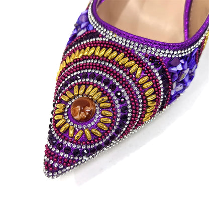 Elegant Italian Design Women's Party Shoes With Matching Handbag - Perfect for Hot African Weddings Stylish Heels and Bag Set