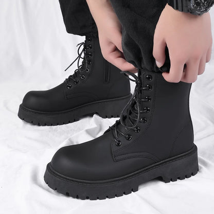 Luxury Brand Boots Chelsea Men's Boots Leather Men Designer Boots Fashion Casual Business Black Boots Thick Soled Mid Top Boots