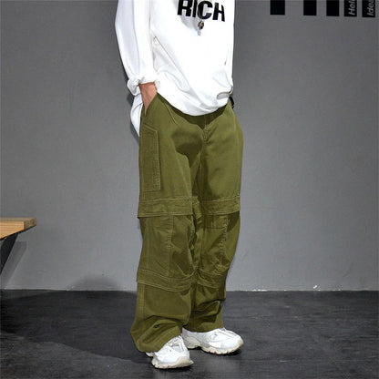 High Quality Army Green Cargo Pants Men American Vintage Hip Hop Plus Size Skateboard Pants Harajuku Casual Cotton Trousers Male