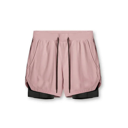 Fashion Gym Shorts for Men Clothing Casual Sweatpants Outdoor Running and Cycling Breathable Double-layer Shorts Men