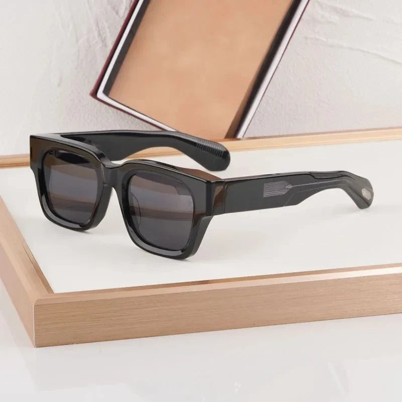 Retro Classical Sunglasses Men Square 10th Anniversary Limited Edition Acetate Handmade Japan Women UV400 with Case Gafas