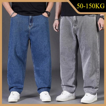Big Size Jeans Men Good Quality Large Size Jumbo Long Loose Pants Plus Size Loose Jeans Men Wearable Seasons Denim Baggy Jean