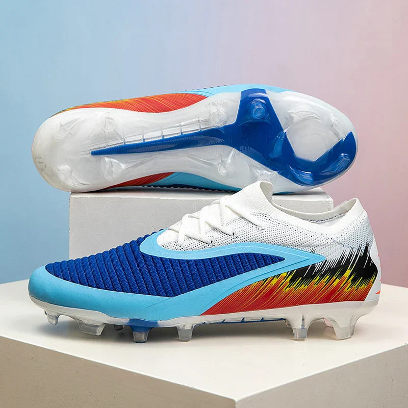 Football Shoes Men Quality Outdoor Training Soccer Boots Black White Long Spike Suitable for Teenager Boys Big Size