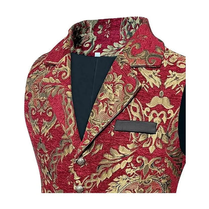 Four Seasons Men Suit Vest Contrast Color Printed Male Vest Slim Single-breasted Sleeveless Versatile Man Waistcoat