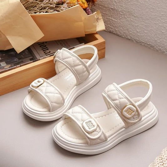 Kids Causal Sandals 2024 Thick Bottom Summer Toddler Girls Sandals Fashion Open-toe Children's School Black Sandals Versatile