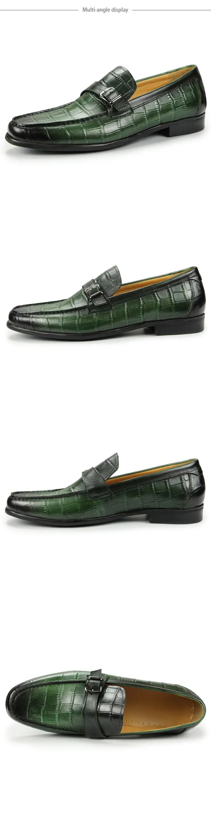 Men Penny Slip-On Leather Lined Loafer Luxury Men Shoes Loafer for Male Fashion Casual Alligator Printing Zapato Buckle Slip On