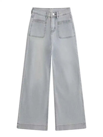 Light Wa Wide Leg Oversized Jeans Women's Small Size Loose Slimming Lazy Versatile Drapey Flared Floor-Length Trendy Pants