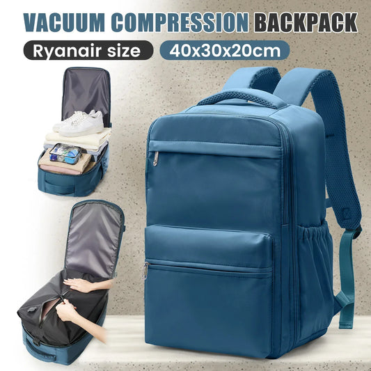Travel Backpack Vacuum Compression Backpack with Pump,  Wizzair Cabin Bag 15.6" Laptop Travel Bag，Storage Bag