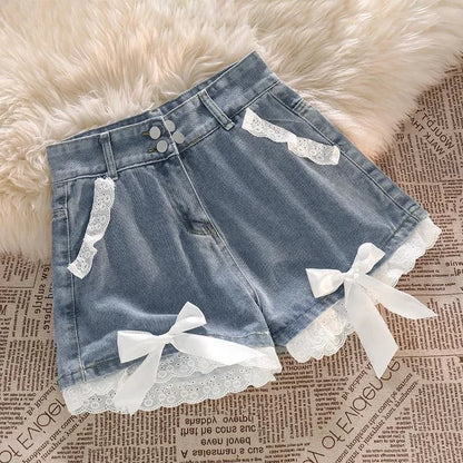Blue High Waist Denim Shorts for Women Youthful Cheap Classic Stretchy Kpop Japanese 2000s Style Hot XL Short Jean Pants Woman