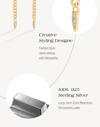 Original Green Eyes Snake Drop Earrings For Women Moissanite Diamond Earring S925 Sterling Silver Party Wedding Jewelry