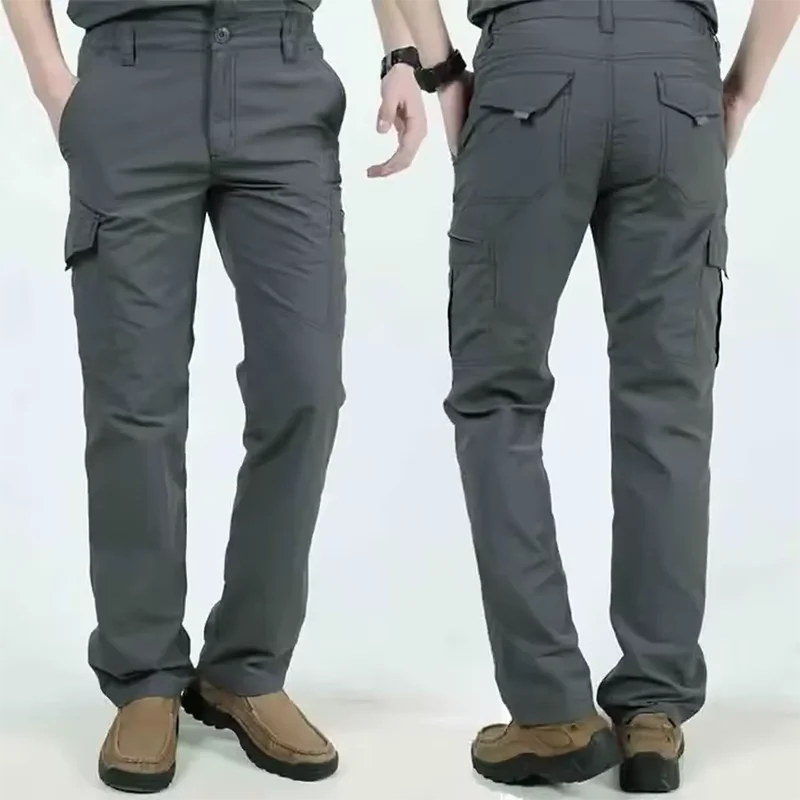 Summer Casual Lightweight Army Military Long Trousers Male Waterproof Quick Dry Cargo Camping Overalls Breathable Tactical Pants