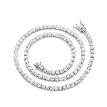 Certified GRA Moissanite Tennis Necklace 3/4/5/6mm Solid 925 Sterling Silver Diamond Tennis Necklaces for Women Man
