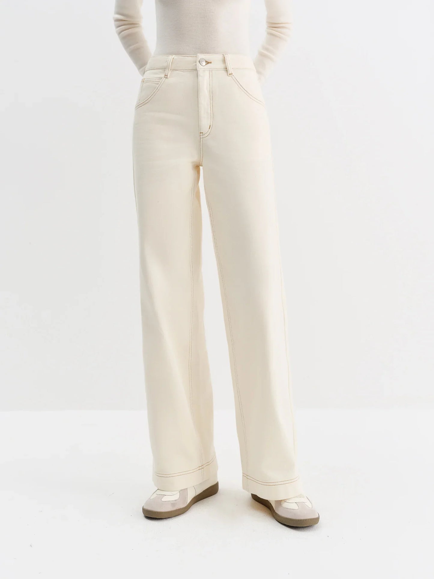 Straight High Waist Jeans for Women Winter Solid Simple All-match 2025 New Long and Short Versatile Pants Korean Style