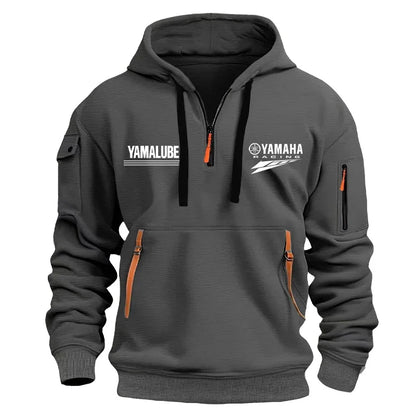Spring/Autumn Men's Hooded Sweater with Zipper and Multiple Pockets Crewneck Shirt Men's Outdoor Sports Leisure Hoodie