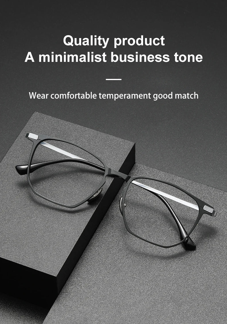 Ultra-light Aluminum Titanium Business Fashion Eyeglasses  Anti-Blue Light Reading Glasses Men Myopia Prescription 20241