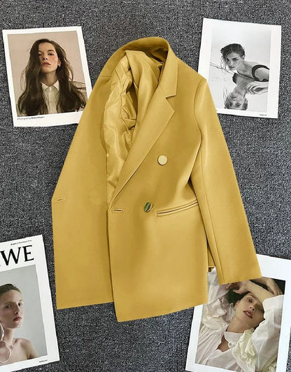 Women's Casual  Jaet Coat 22 Colors Small Suit Outerwear Long Sve Commute Sle Pure Color Spring Season