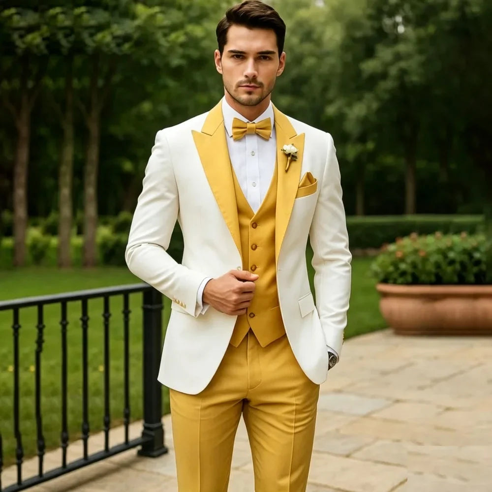 3 Pieces Wedding Tuxedo for Groom Sage Green Slim Fit Formal Men Suits Elegant Blazer Vest Pants Set for Prom Party Ceremony