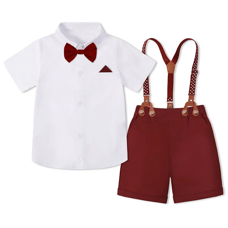 Baby Boy Clothes Toddler Wedding Outfit Kids Formal Birthday Party Suit Set Infant Graduation Piano Performance School Clothes