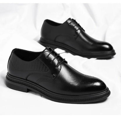 Business Formal Casual Wedding Shoes for Men Fashion New Designer Inner Increase Shoes Male Spring Autumn Retro Leather Shoe Man