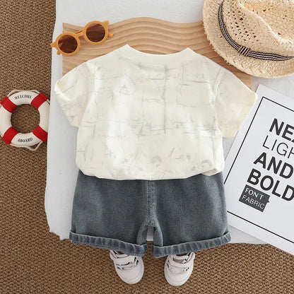 Summer Infant Boys Clothing For Children Casual Letter T-Shirt Shorts 2Pcs/Set Toddler Baby Girl Clothes Costume Kids Tracksuits