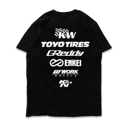 2026 New Japanese Modified Car Short Sleeve T-Shirt JDM Evolution KN Posture Enkei Modification Attitude KW Cultural Pure Cotton