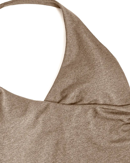 Women's Yoga Suits Camisole Backless Nude Beautiful Back Neck Hanging Bra Flared Pants Fitness Set