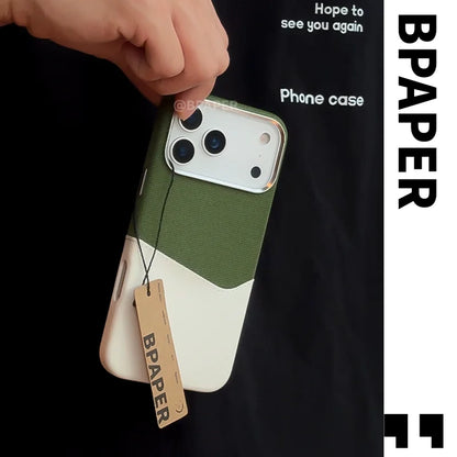 Case For iPhone 17 Pro Max Air Leather and Fabric Splicing Texture Card Insertion Magnetic Phone Cover For iPhone 17 Pro Shell
