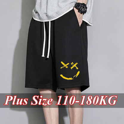 Summer Fashion Men's Shorts Plus Size 7XL Sports Shorts 110-180KG Casual Breathable Running Rugby Jogging Short Pants Clothes