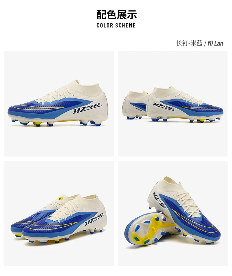 New Men Soccer Shoes Sport Boys Breathable Cleats Adult Outdoor Football Boots Training Long Spikes Non Slip Match Comfortable