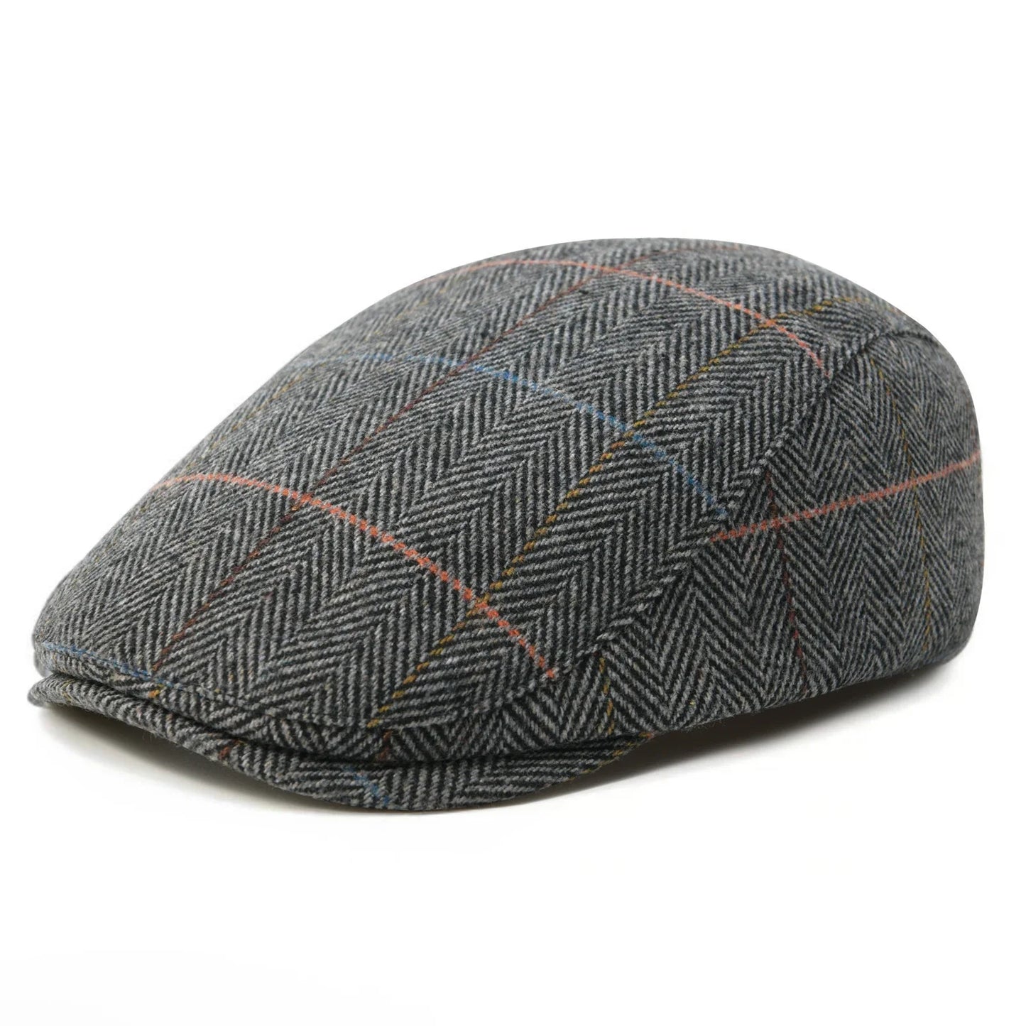 Men's Herringbone Flat Ivy Newsboy Hat Wool Blend Gatsby Cabbie Cap Winter Outdoor Hunting Cap