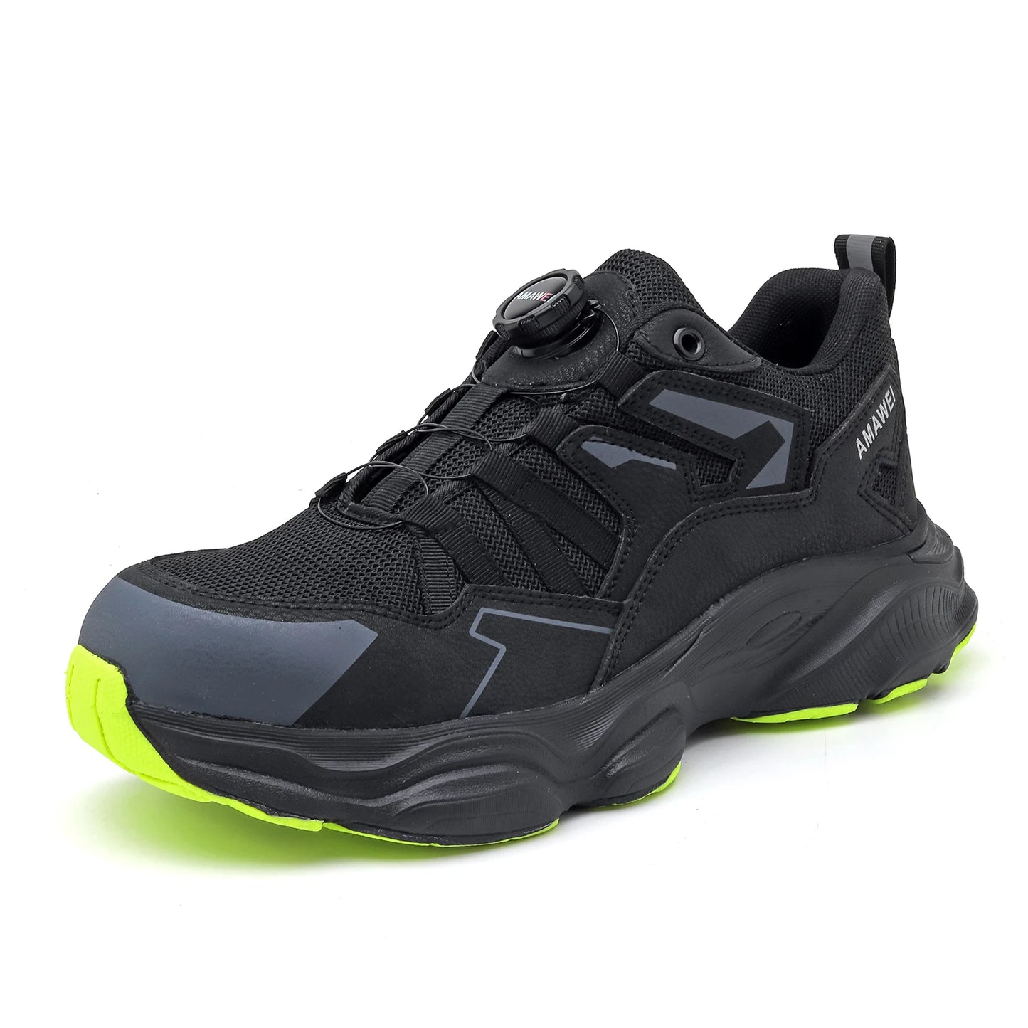 Mens Steel Toe Safety Shoes with Anti-Smash Industrial Shoes Non-Slip Hiking Boots Breathable Mesh for Construction/Warehouse