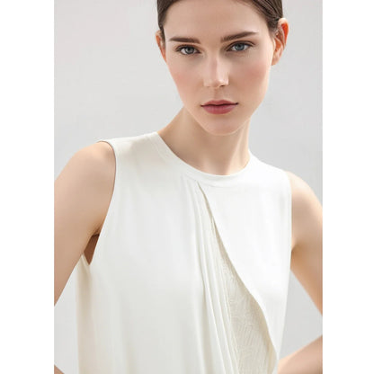 Women's Camisole 2026 Summer New Round Neck Stretch Jacquard Patchwork Tank Top Casual Sleeveless Vest For Women 12652011
