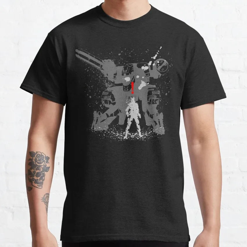 2025 Classic Metal Gear Solid 2: SONS OF LIBERTY Island Maker Men's Solid Color Snake Fox Hunting Game Cotton Round Neck T-shirt
