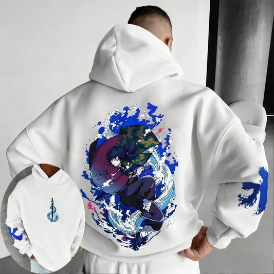Demon Slayer Kimetsu No Yaiba Men's Hoodie Giyu Tomioka Japan Anime Spring Autumn Winter Boy Long-sleeved Parent-child Outfit
