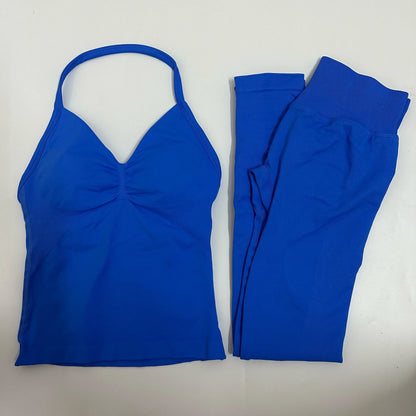 2Pcs Women's Gym Yoga Set Seamless High Waist Leggings Sports Bra Top Workout Outfit Fitness Activewear Runothes Outfit Yoga Set