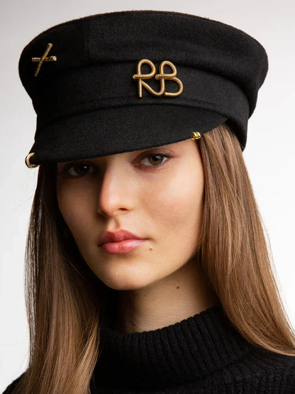 New  Women's Fashion Flat Cap British Retro Newsboy caps with Earrings Pierced Baker Boy Cap
