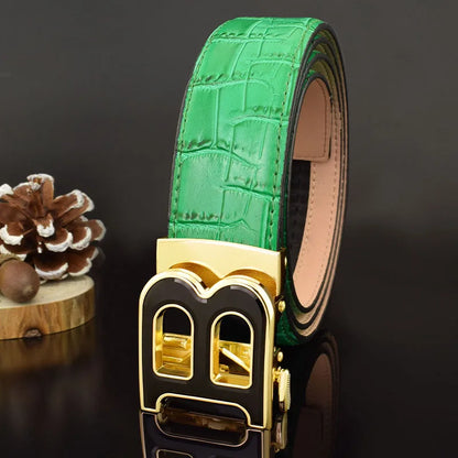 High Quality B Letter White Belt Men Classic Exquisite Designer Belt Men Fashion Luxury Designer Leather Belt