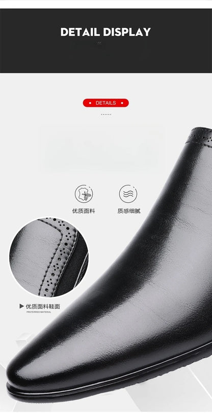 Spring Autumn New Designer Dress Shoes for Men Solid Color Fashion Formal Business Casual Leather Shoes Male